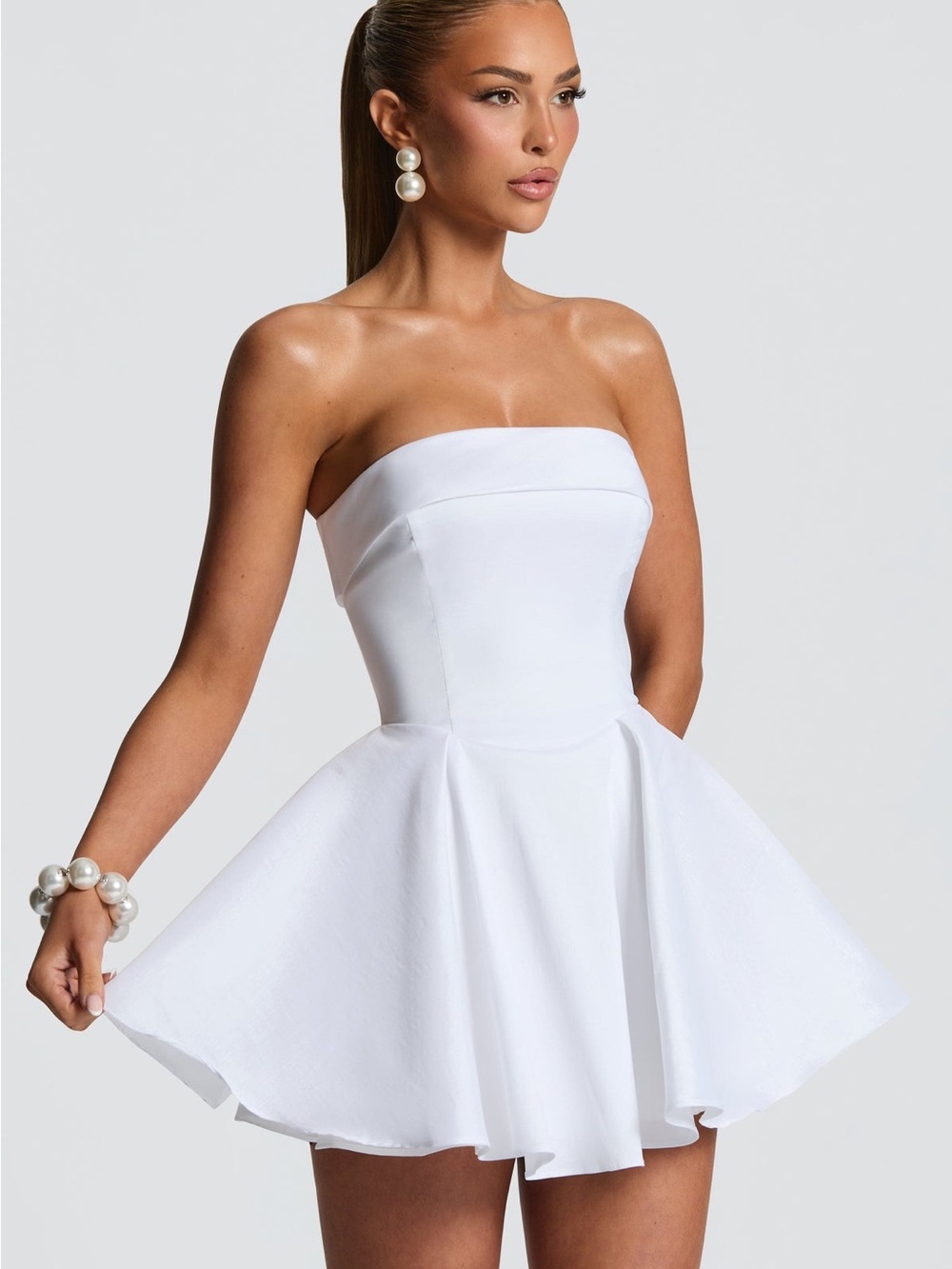 BabyBoo Dionne Mini Dress Strapless Ivory Size XS